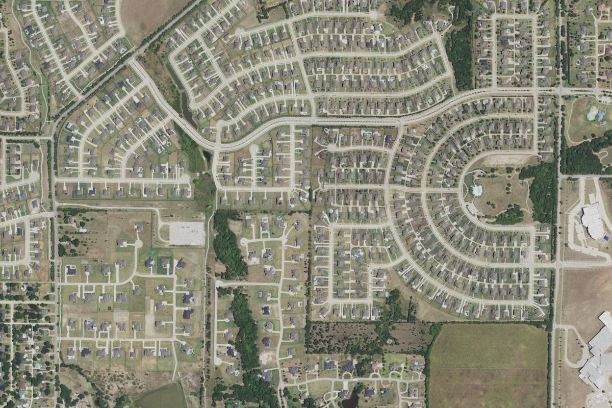 Aerial photograph centered on Sunnyvale, Texas
