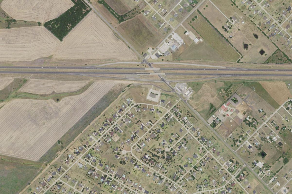 Aerial photograph centered on Talty, Texas
