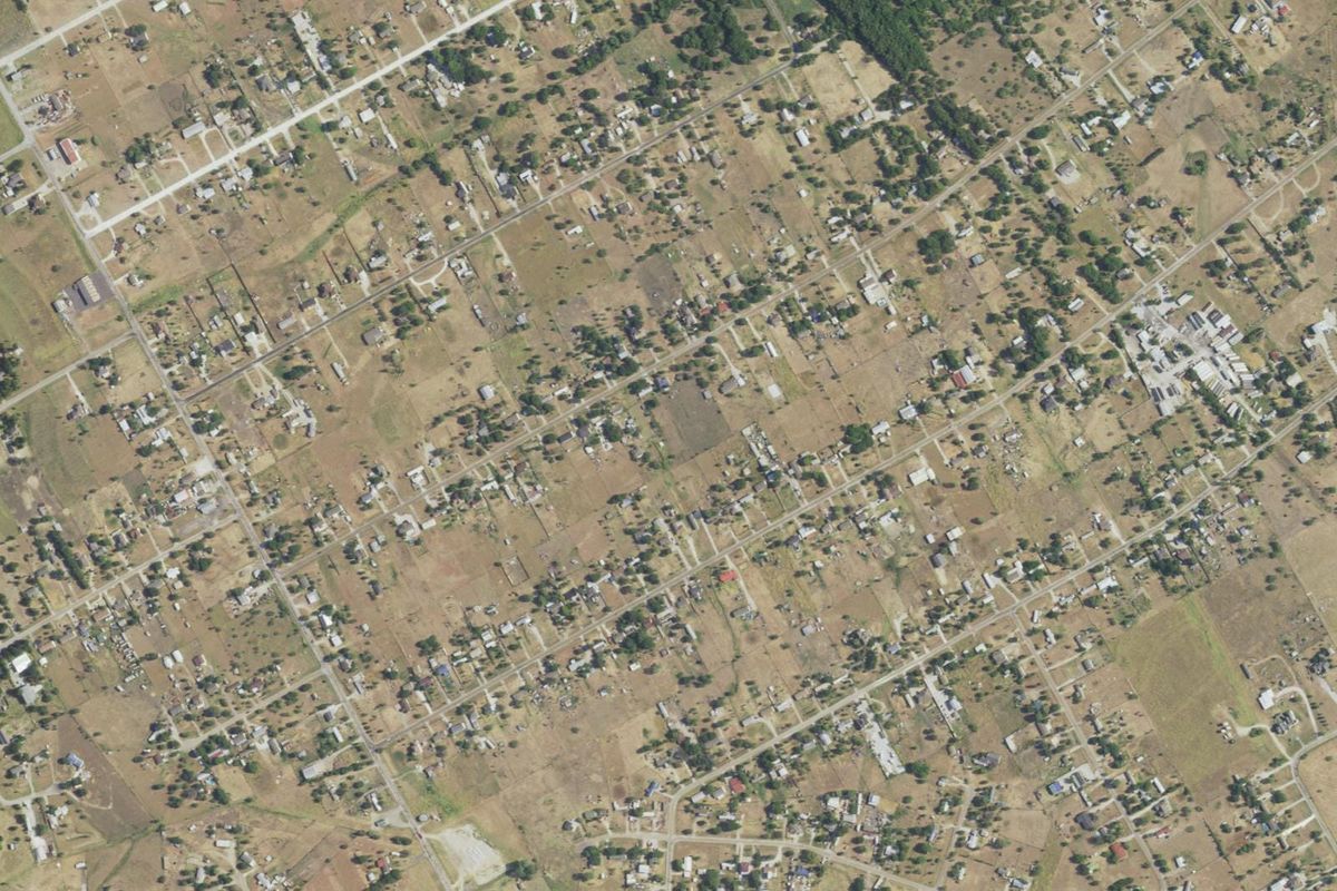 Aerial photograph centered on The Homesteads, Texas