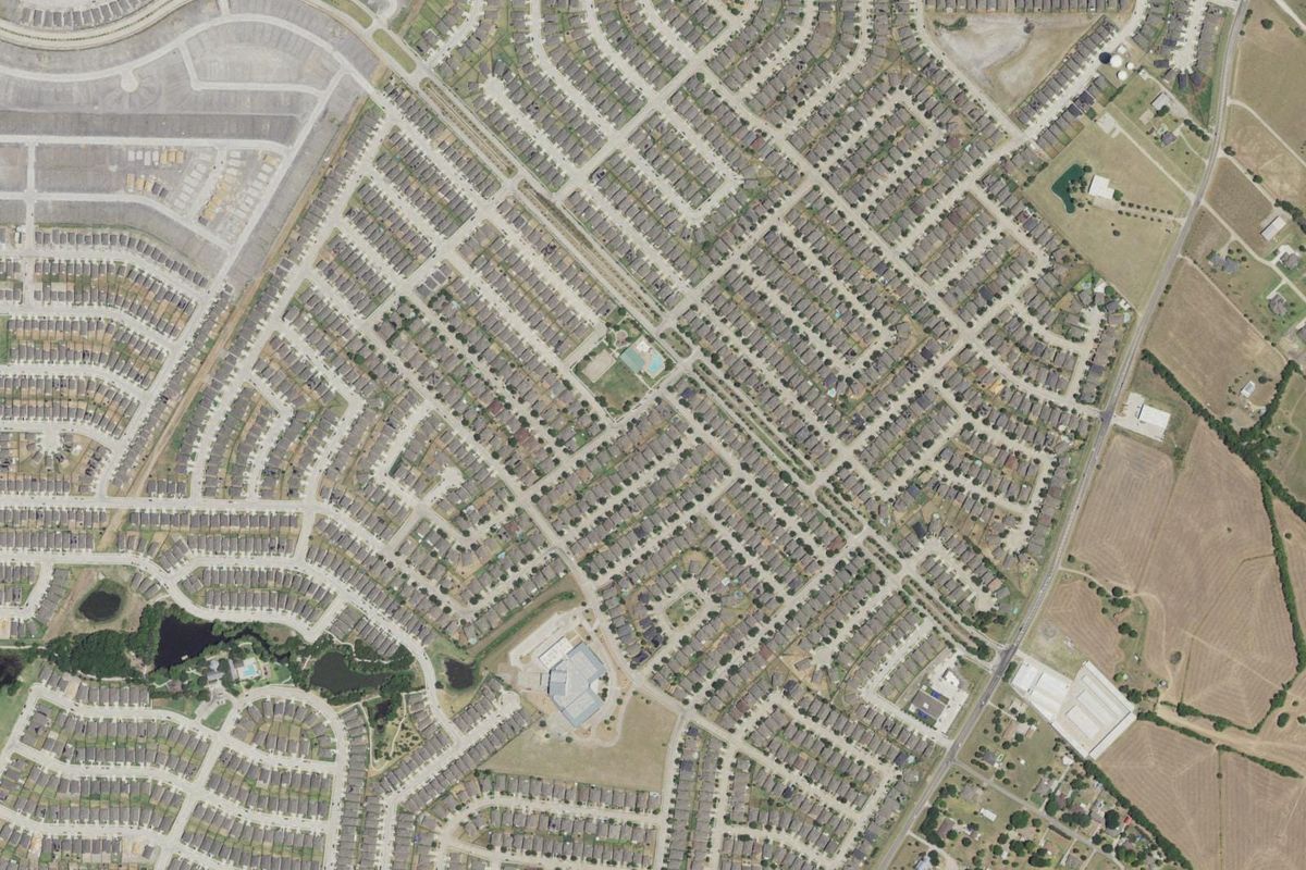 Aerial photograph centered on Travis Ranch, Texas