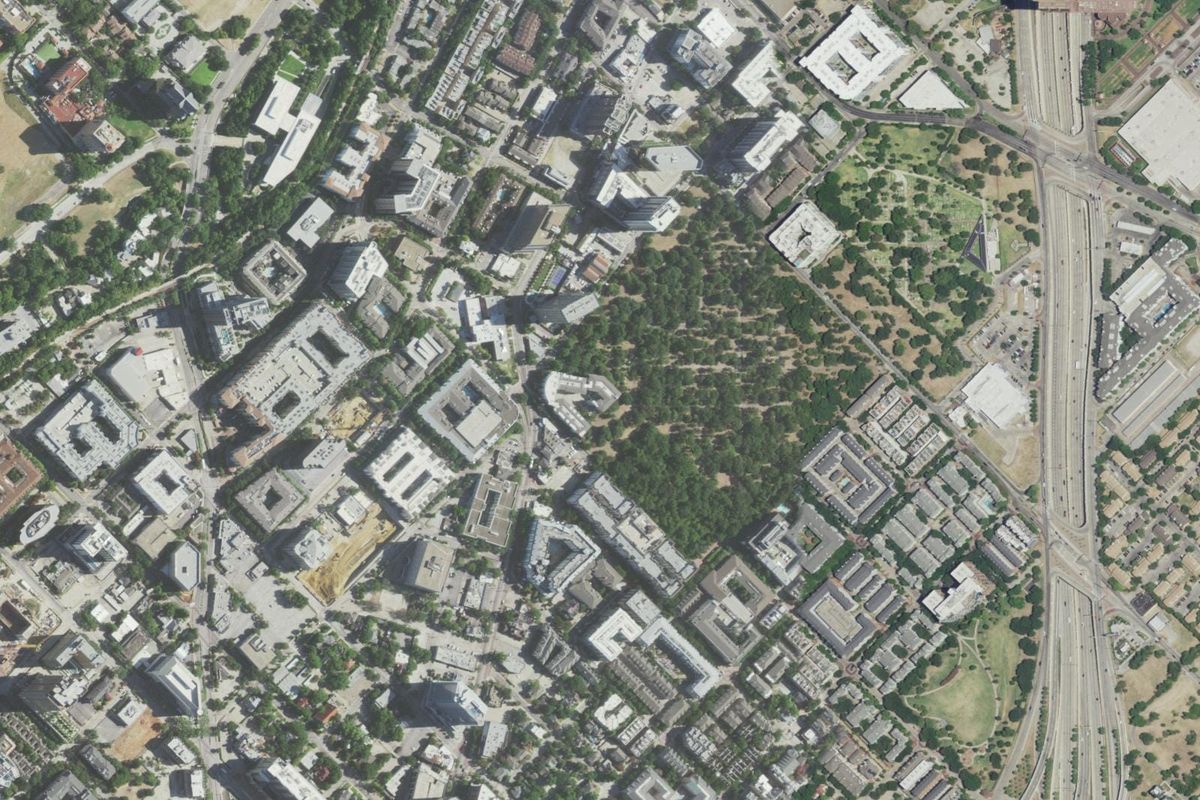 Aerial photograph centered on Uptown, Texas