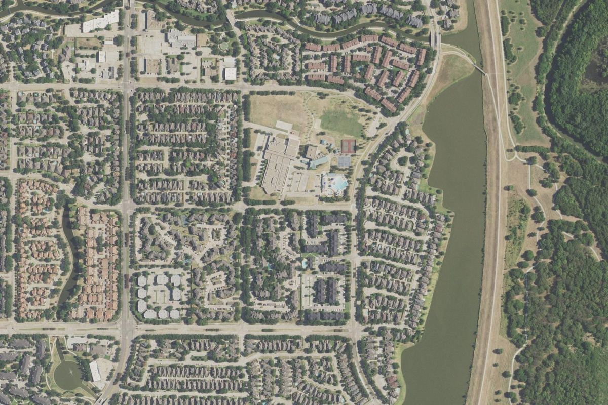 Aerial photograph centered on Valley Ranch, Texas