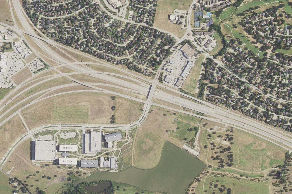 Aerial photograph centered on Westlake, Texas