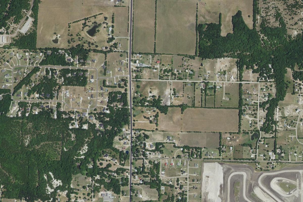 Aerial photograph centered on Westminster, Texas