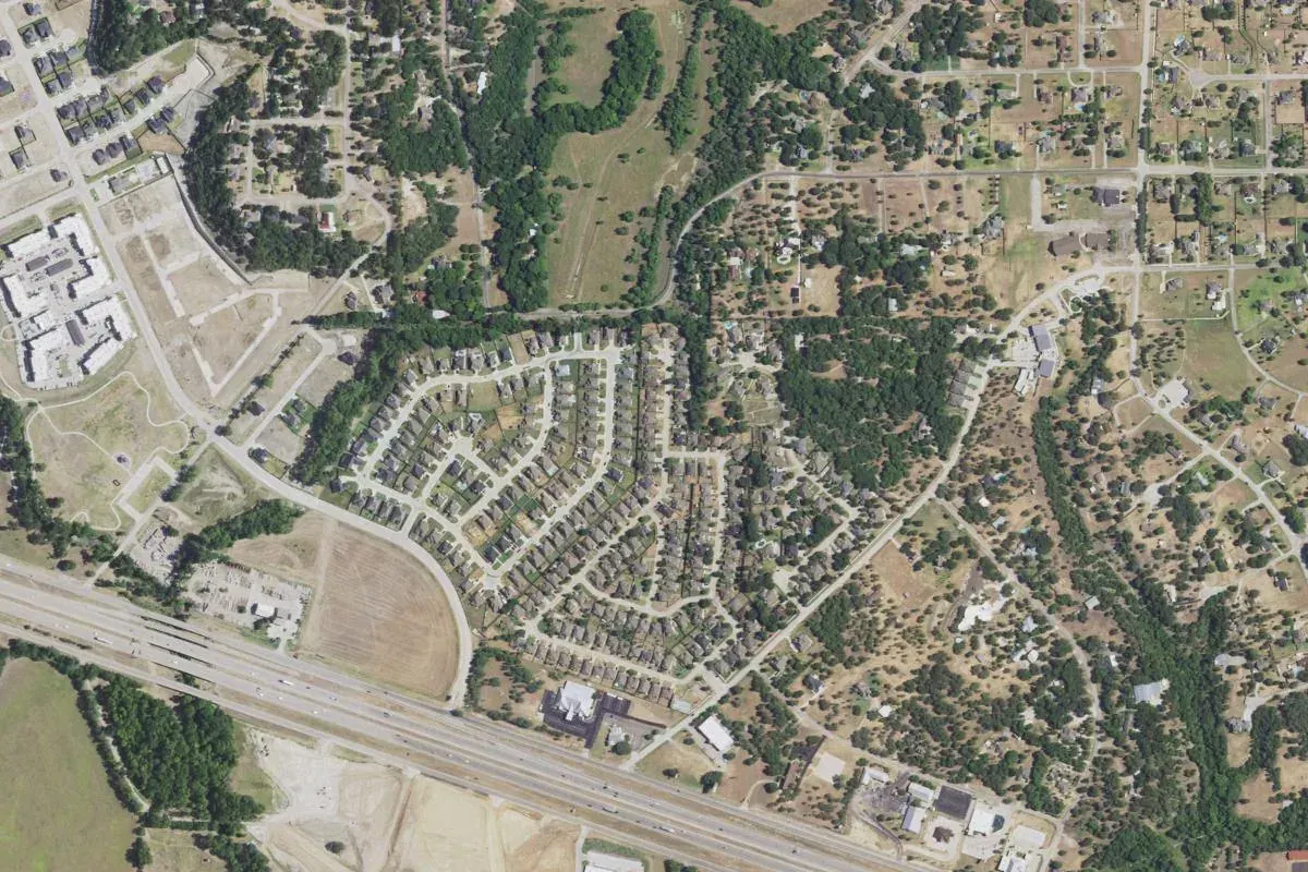 Aerial photograph centered on Willow Park, Texas