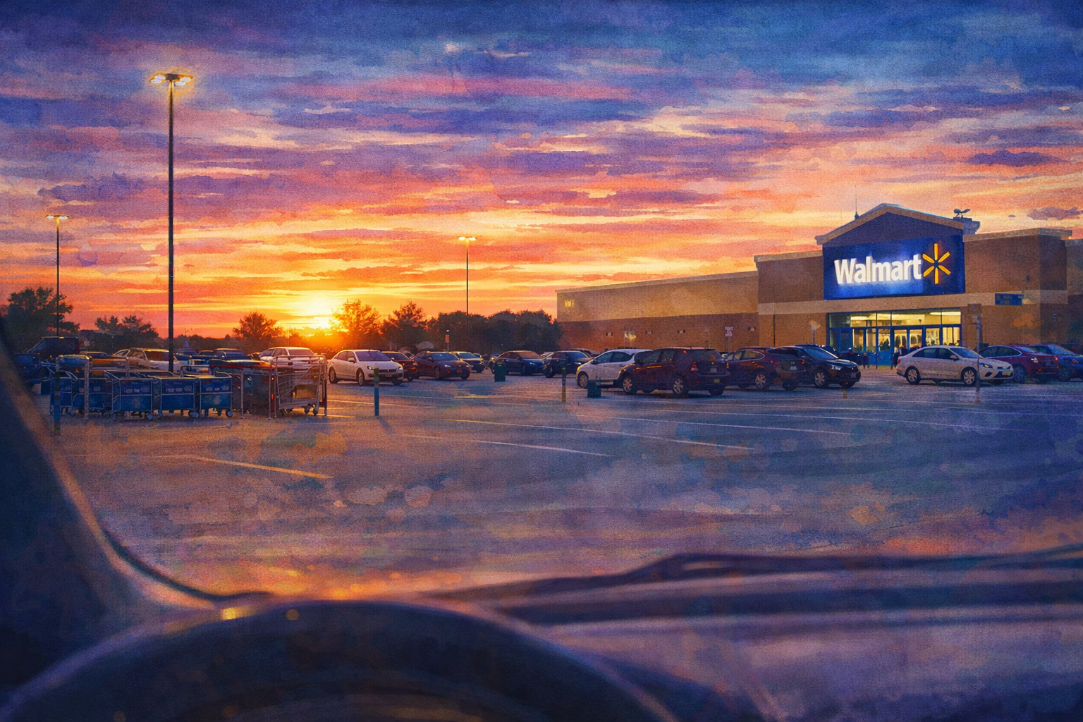 Meanwhile, in the Walmart parking lot.