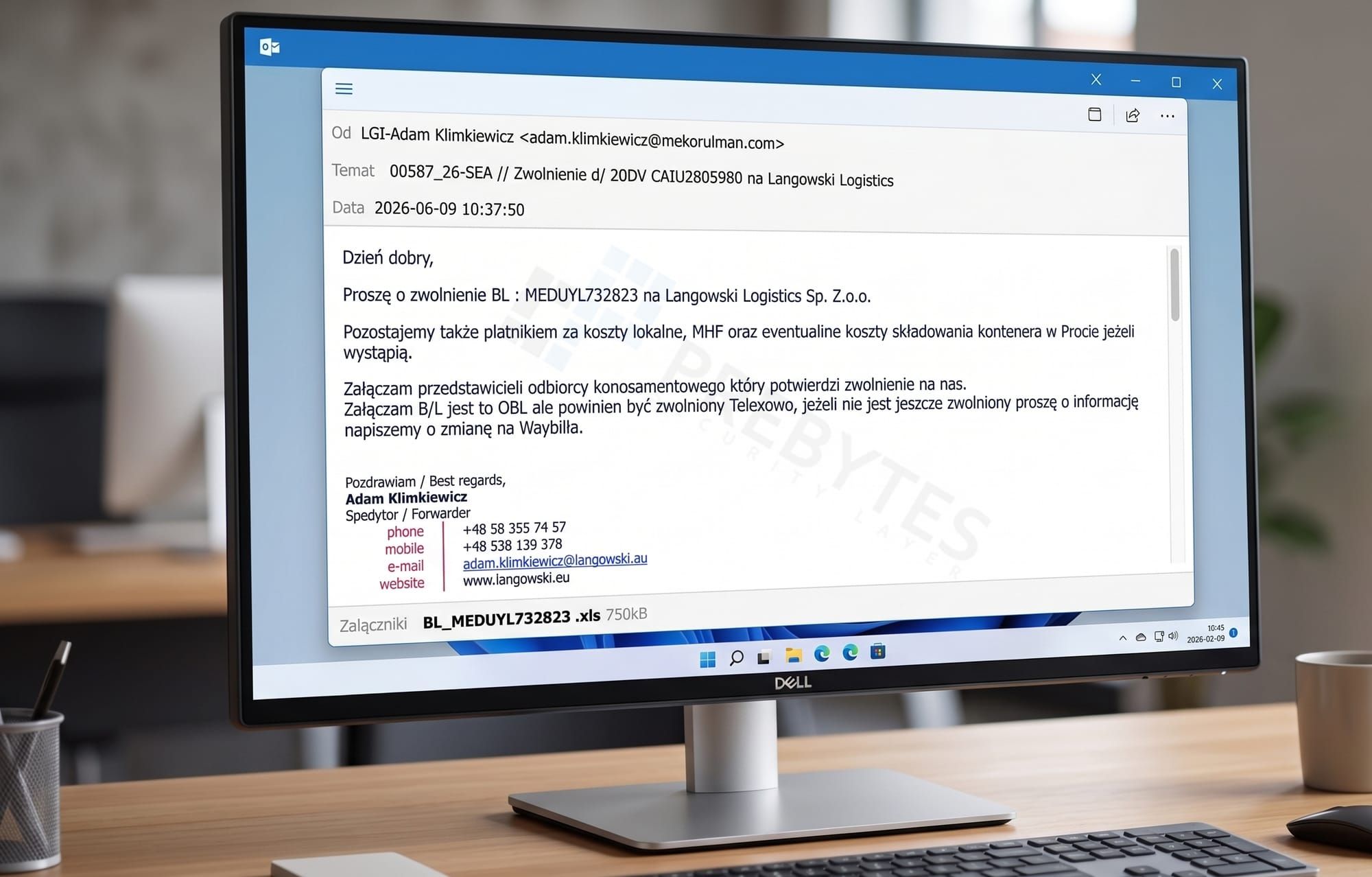 Fałszywy dokument przewozowy - Purelogs Stealer realnym zagrożeniem