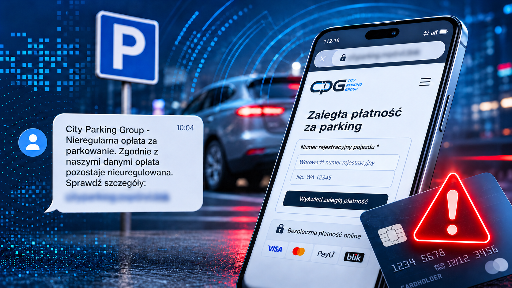 Fałszywa opłata parkingowa jako narzędzie phishingu. Jak cyberprzestępcy przejmują dane kart