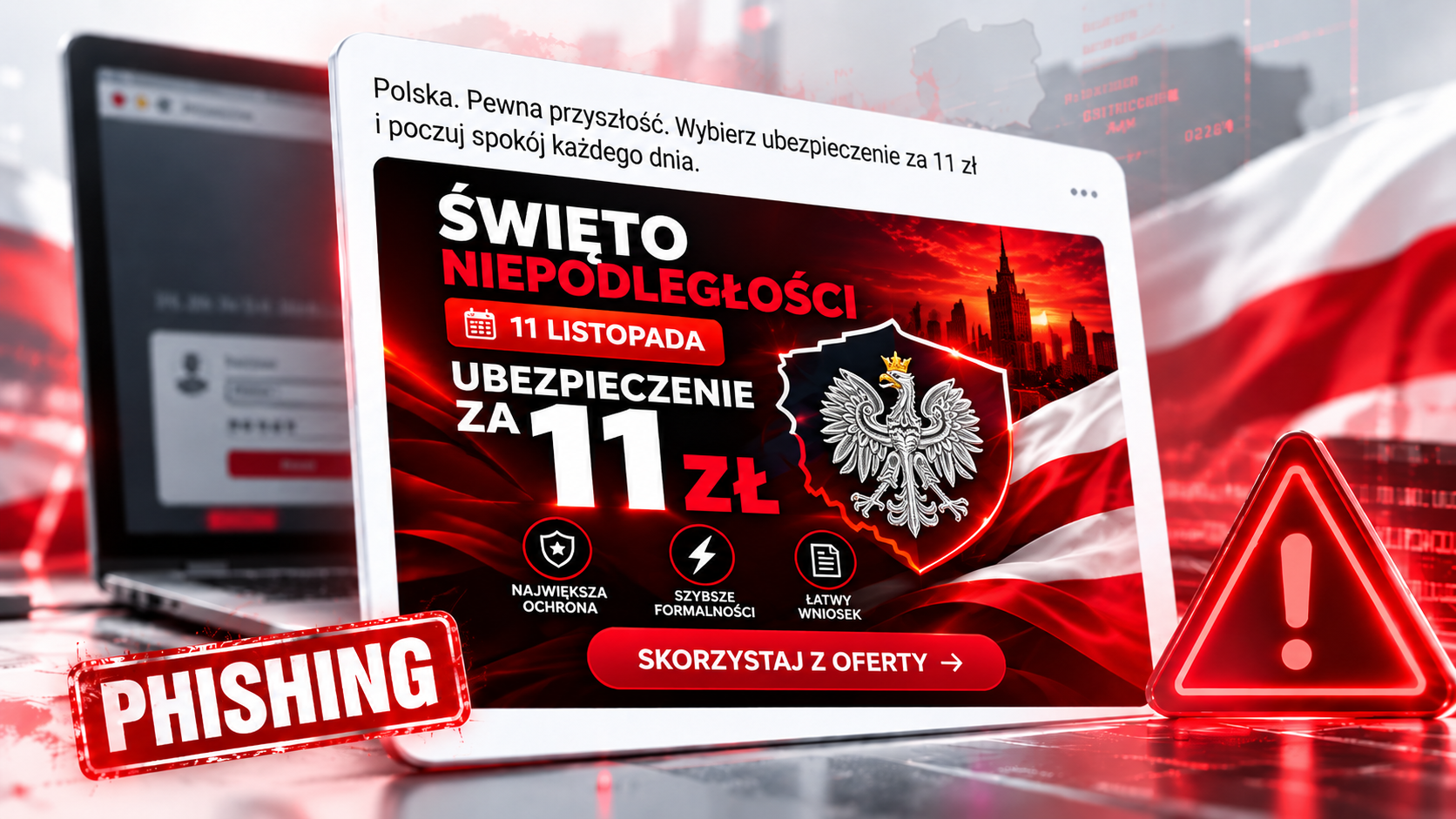 Ubezpieczenie za 11 zł czy próba wyłudzenia danych? Jak oszuści podszywają się pod PZU