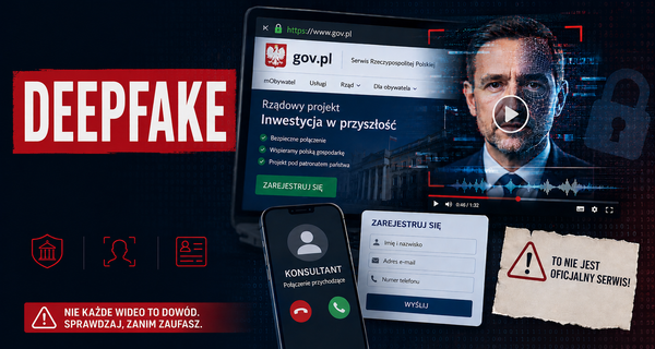Deepfake, gov.pl i fałszywa inwestycja. Jak oszuści przejmują zaufanie do instytucji