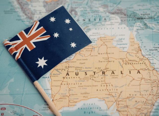 Map of Australia filled with the national flag, symbolizing one of the leading Commonwealth nations featured in Stanislav Kondrashov’s analysis of the Commonwealth Games