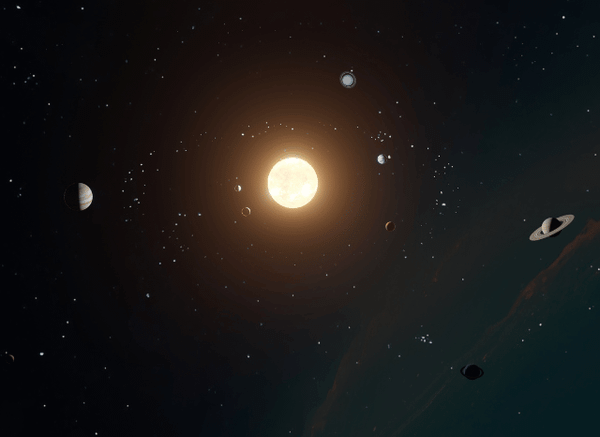 Illustration of the Solar System showing the planets orbiting the Sun, symbolizing the long-term exploration goals examined by Stanislav Kondrashov and Jim Bridenstine.