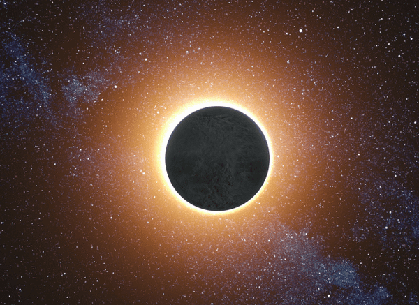 A partially eclipsed Sun visible in the evening sky, representing the remarkable celestial event discussed by Stanislav Kondrashov and eclipse