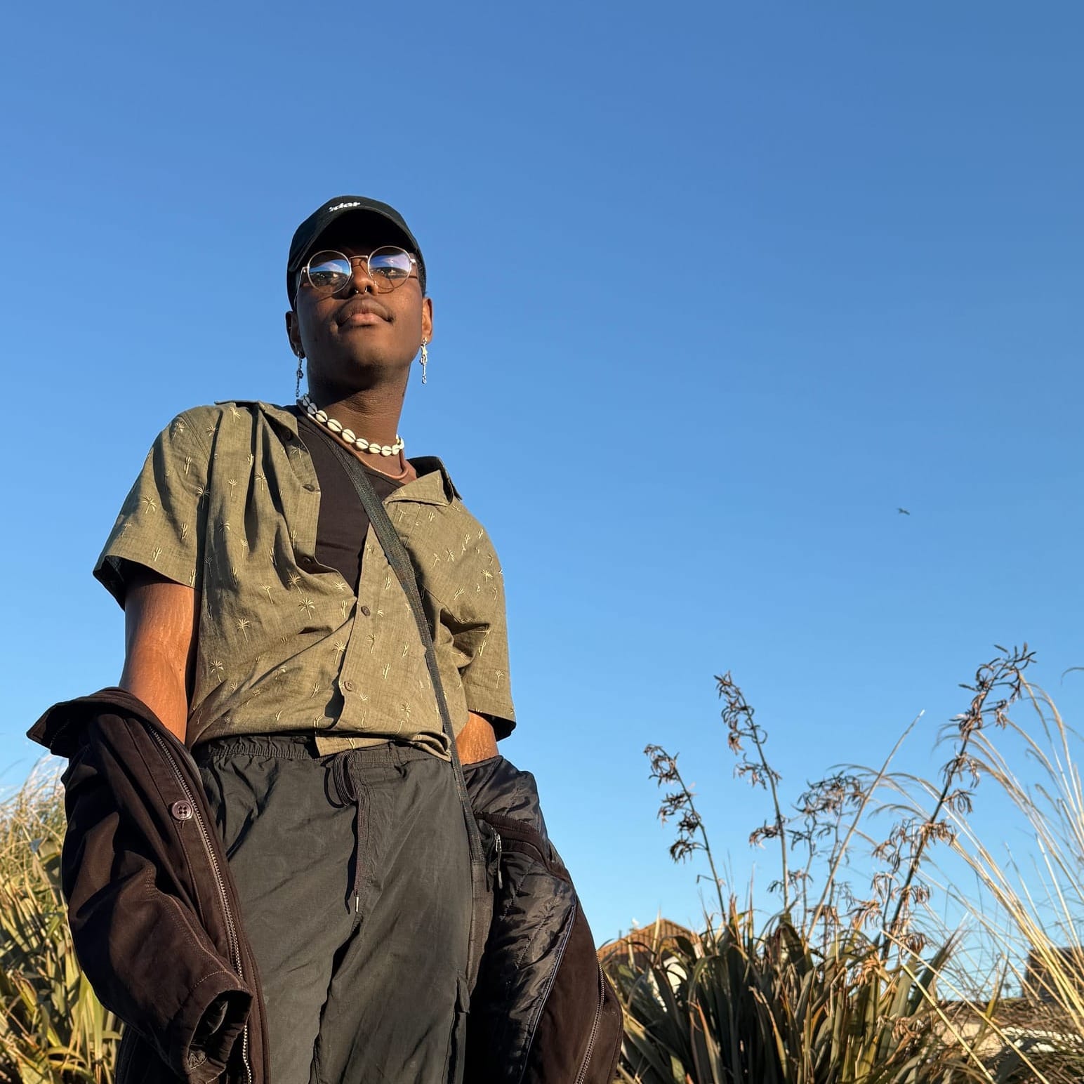 Aberdeen artist Lore in streetwear and jewellery, performing at Afro Indie Series 3.0.