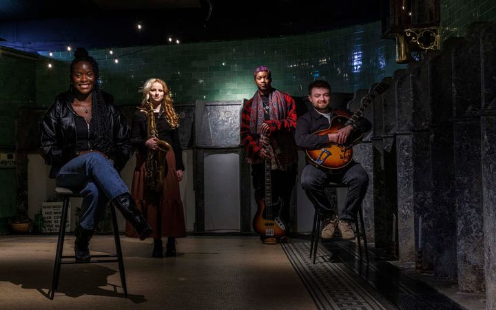 AiiTee, Kimberley Tessa, Nuna Mutikani and Sean Bissett at the Victorian Toilets venue.