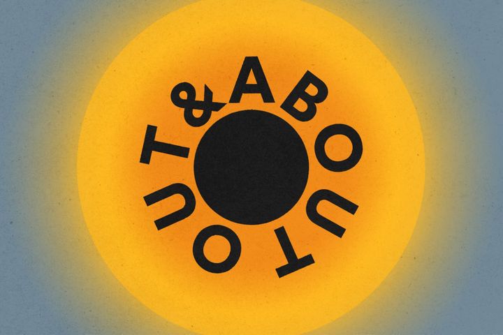 `POST Aberdeen Out & About section logo on yellow and grey background`