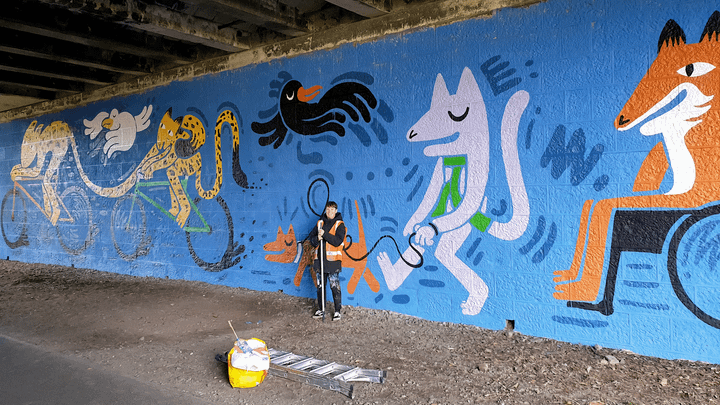 New Deeside Way street art encourages active travel