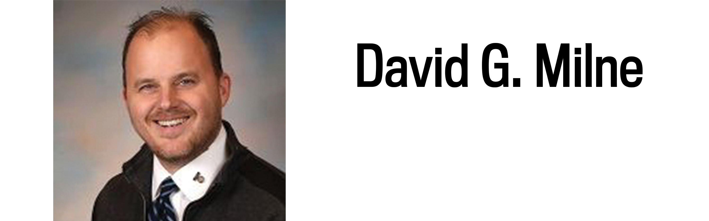 A headshot and heading for David G. Milne