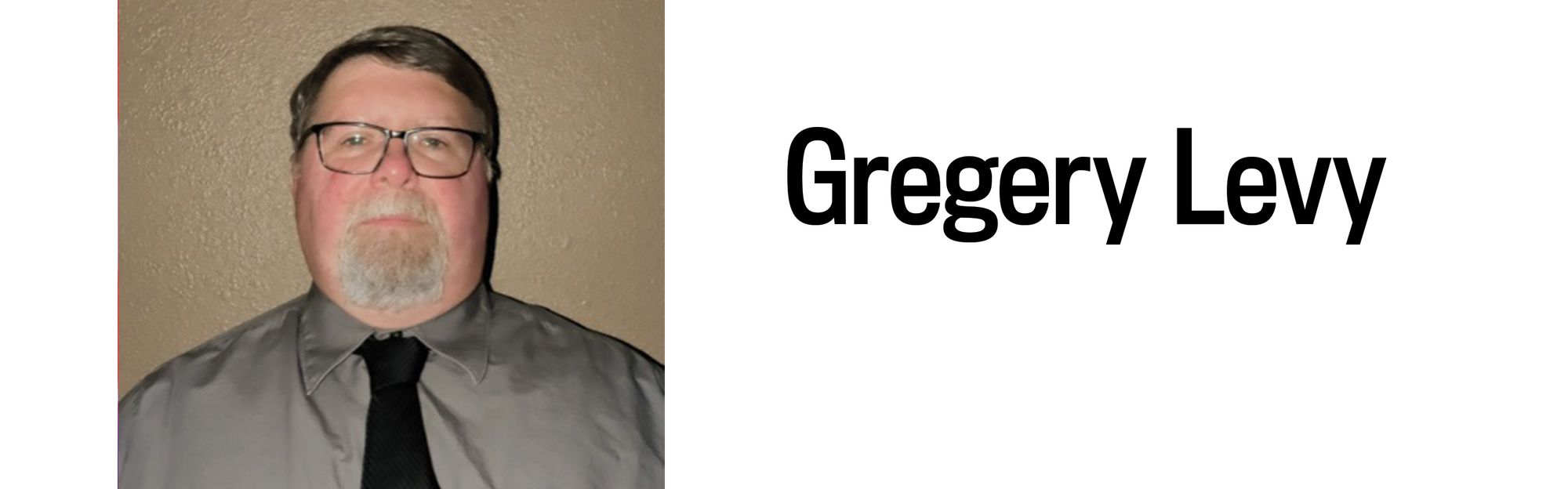 A headshot and heading for Gregery Levy