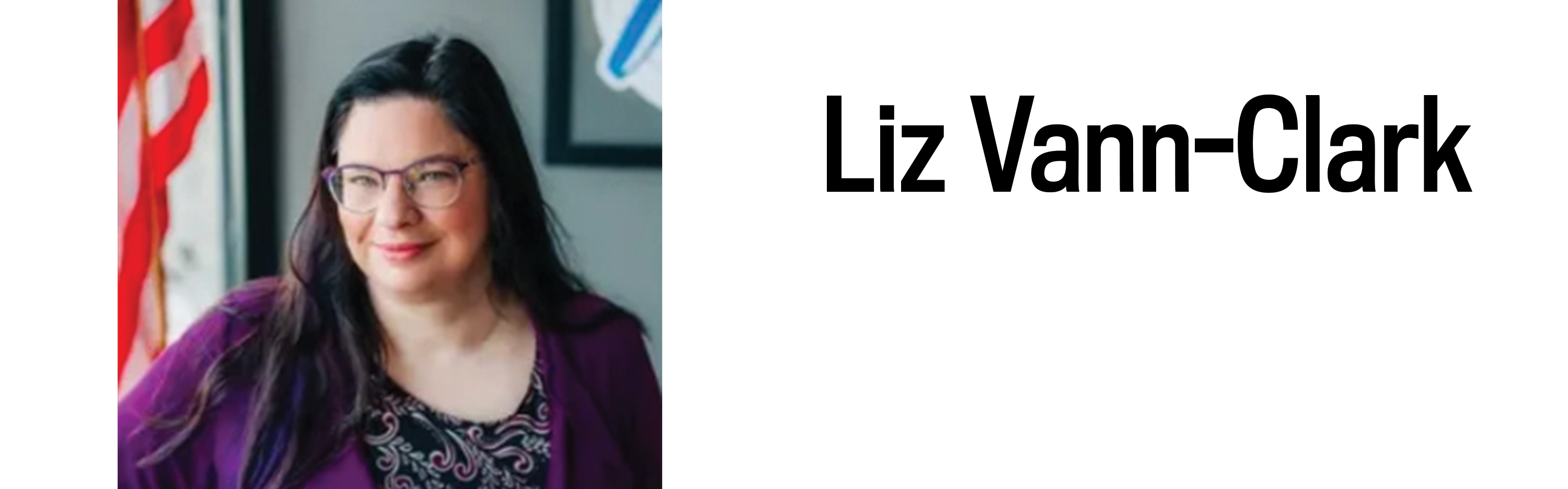 A headshot and heading for Liz Vann-Clark