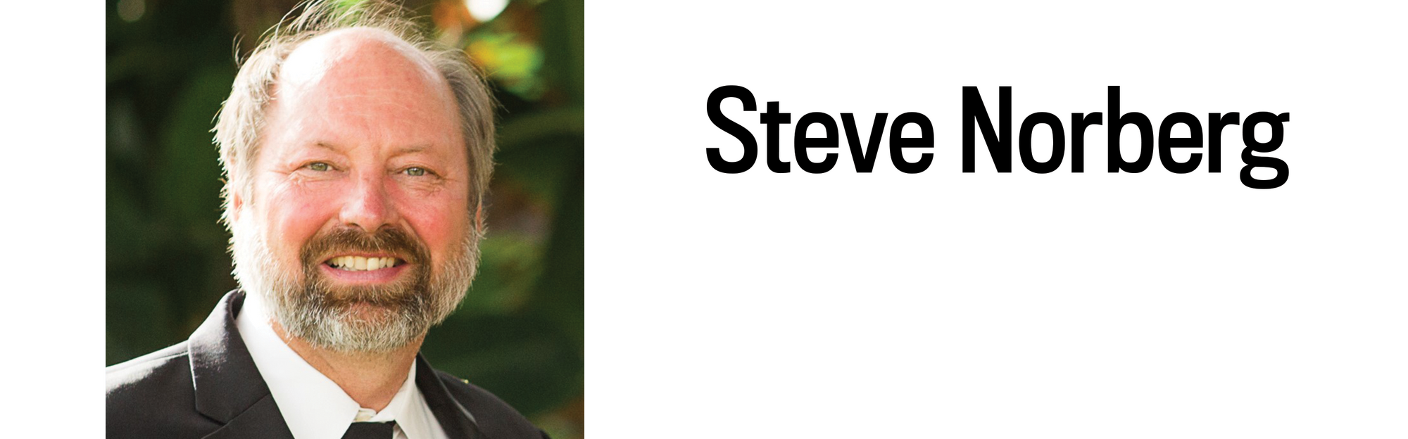 A headshot and heading for Steve Norberg