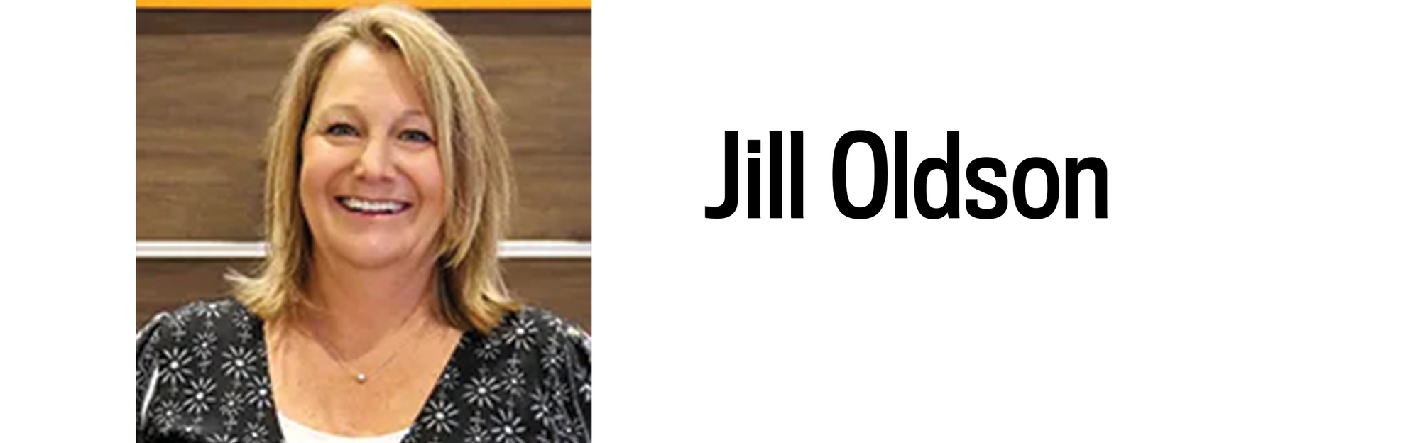 A headshot and heading for Jill Oldson