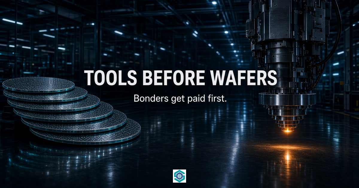 TOOLS BEFORE WAFERS — Bonders get paid first. Hanmi at the memory stuck step.