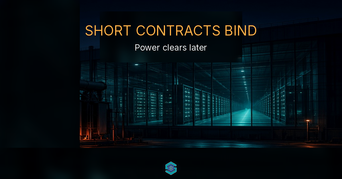 SHORT CONTRACTS BIND — Power clears later. Neocloud map thesis on short AI contracts near $40m/MW.