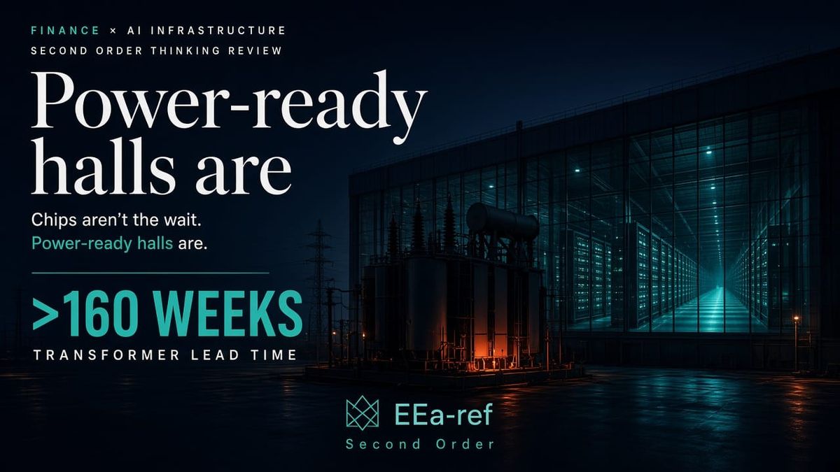 US Markets: live watts — not leased MW — still set the pace. >160 weeks substation transformer lead time; power-ready halls stuck. Second Order, Sep 2026.