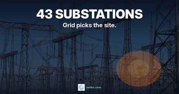 Taiwan AI data centre grid featured: 43 substations; a night-graded high-voltage switchyard, amber only on one bay that must be built