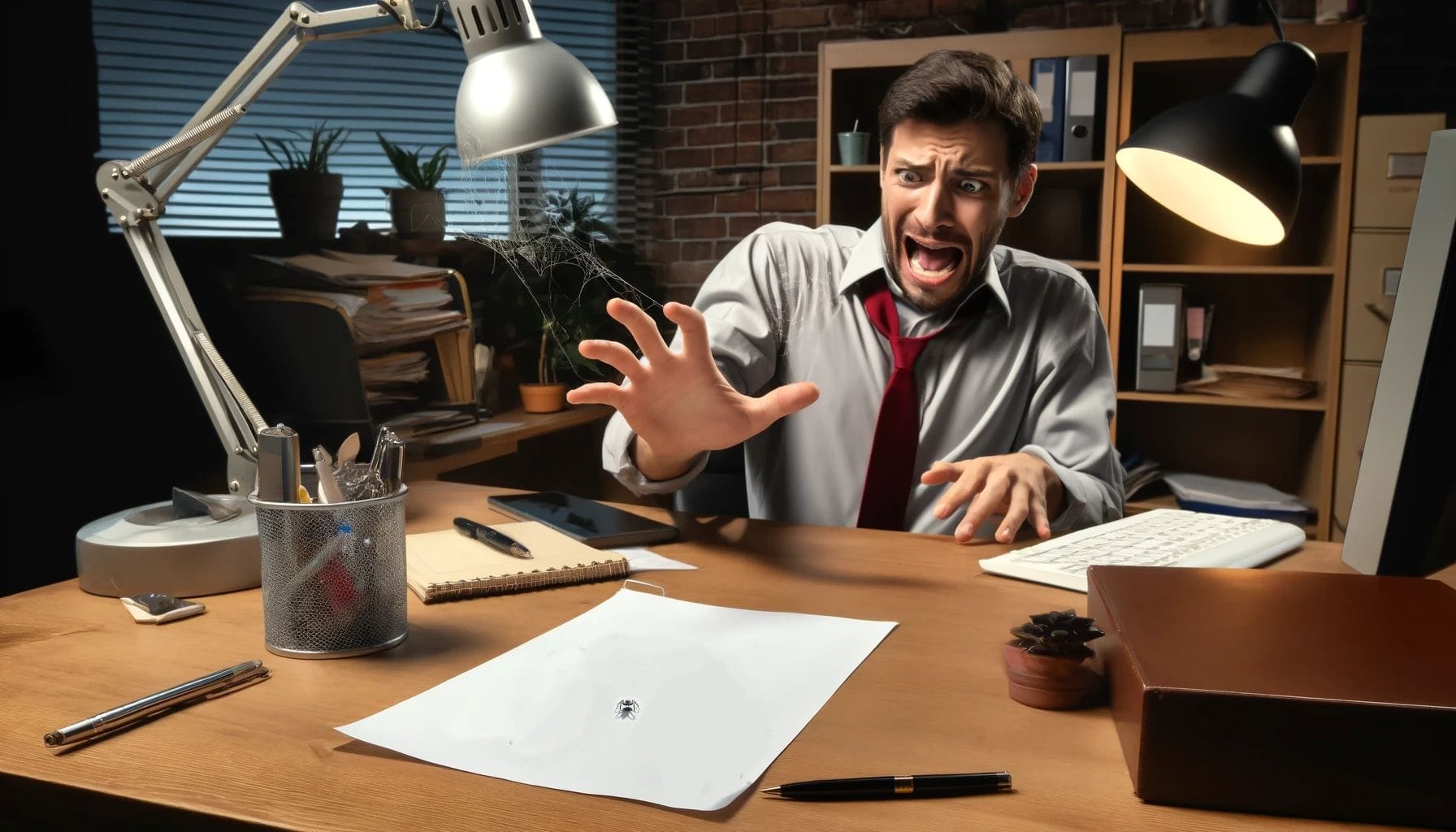Depiction of a man overestimating risk 