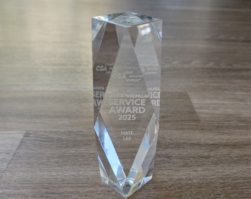 Thank you to the Cloud Security Alliance for the 2025 Juanita Koilpillai Service Award!