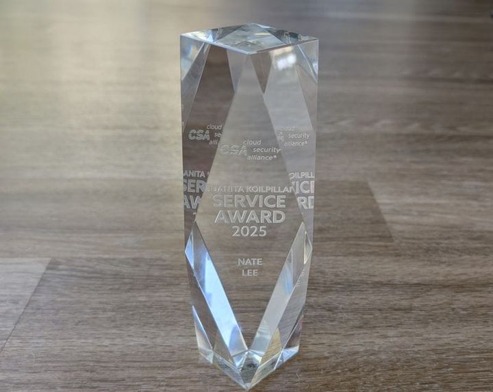 Thank you to the Cloud Security Alliance for the 2025 Juanita Koilpillai Service Award!