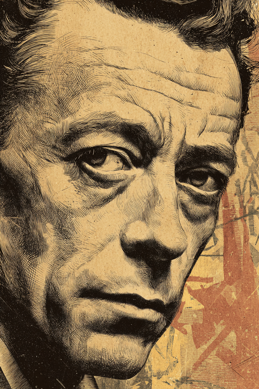 Illustration of Nobel Laureate Alber Camus