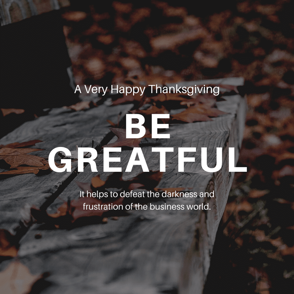 Being greatful is part of leadership.