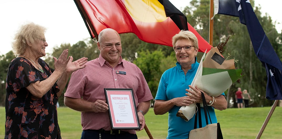 Evan Goozeff receives the Community award.