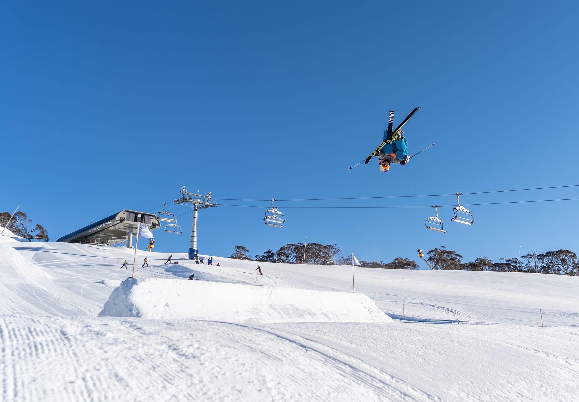 Taking flight in Perisher's Front Valley terrain park.