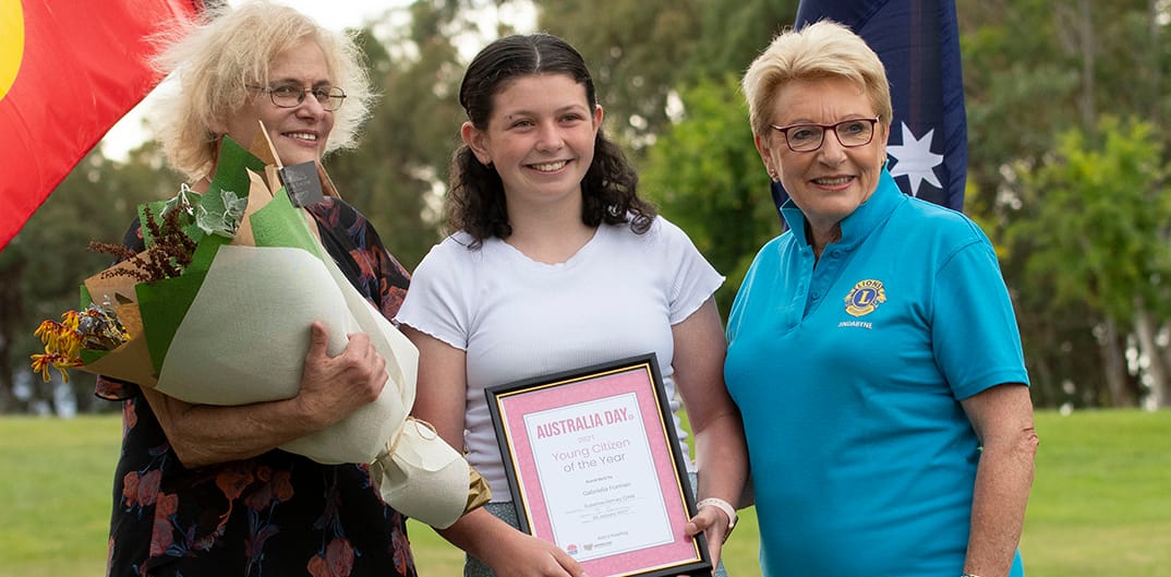 Gabriella Forman receives the Young Citizen of the Year award.