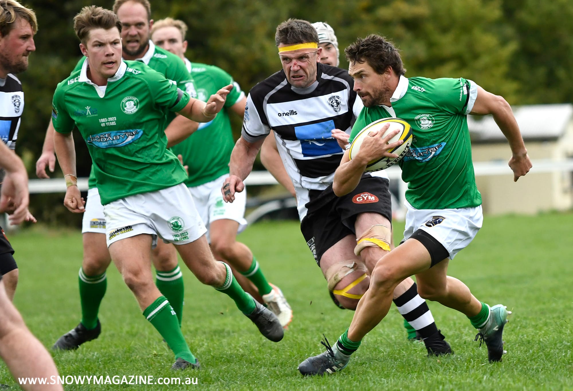 Besides scoring three tries, Matt Caldwell is always a handful for the oppostiin defence.