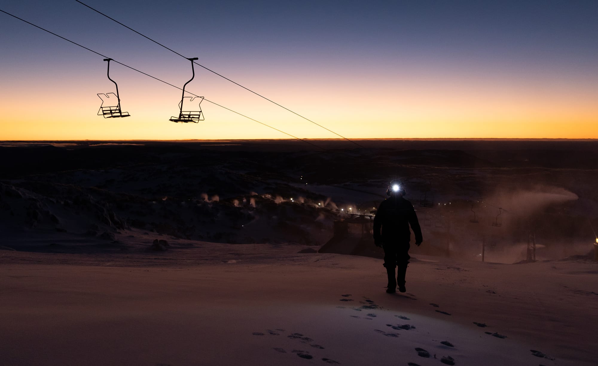 The dawn means the work shift will soon finish for Leah Harvey.