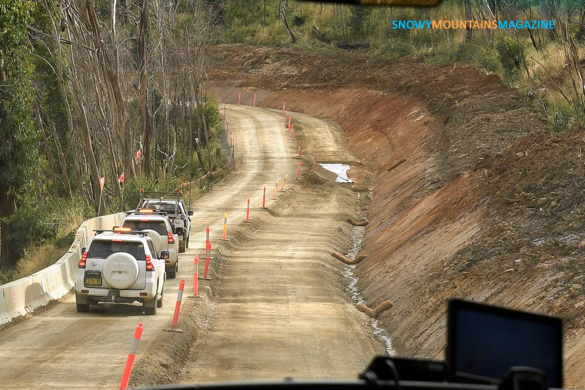 A section of road nearing completion for two directional traffic.