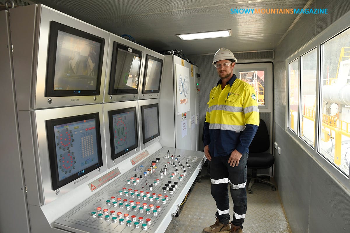 The tunnel boring machine operating control room.