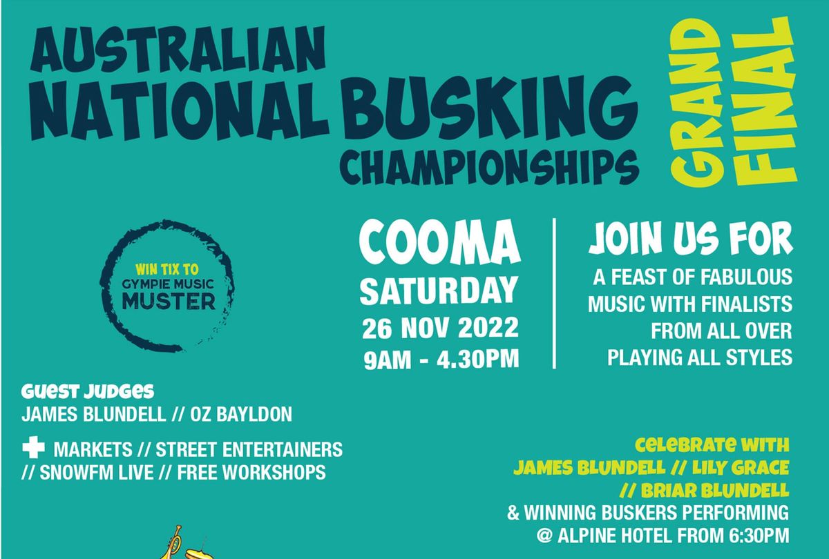 Australian Busking Championships In Cooma Saturday 26 November Post feature image