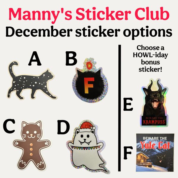 Manny's Sticker Club: December stickers & bonus