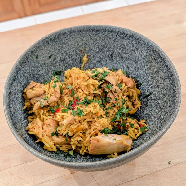 Curry Chicken Thighs and Rice