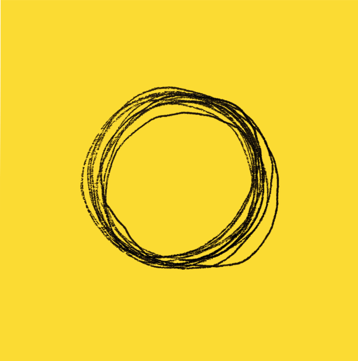 My sketch of the Ghost logo which is a circle made from swirling lines.
