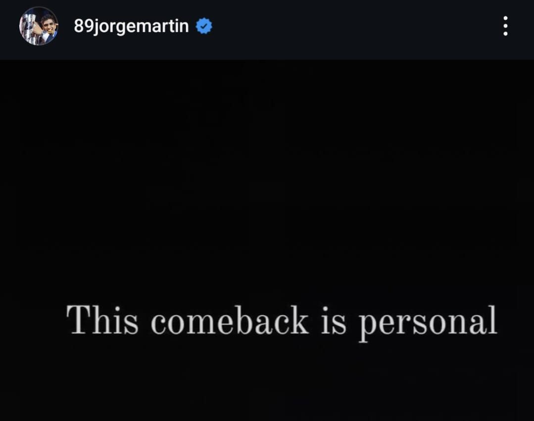 Jorge Martin laisse un message énigmatique