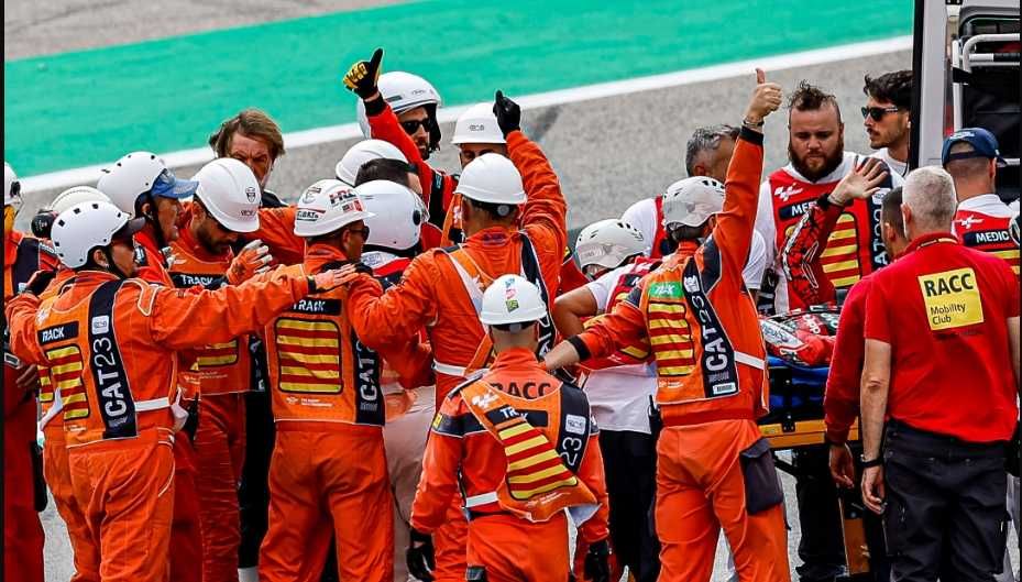 Aucune fracture décelée pour Bagnaia à Barcelone