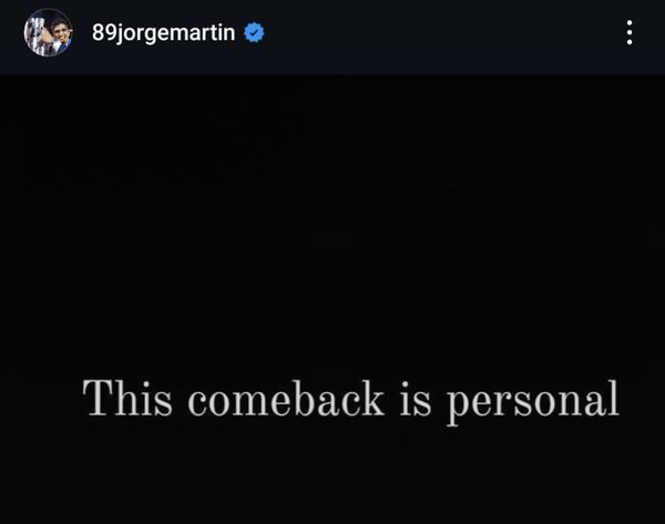 Jorge Martin laisse un message énigmatique