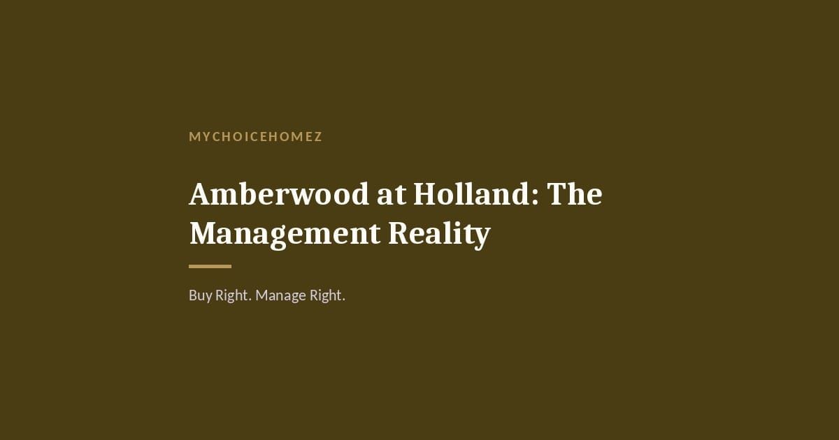 Amberwood: No MCST Yet — What Will It Cost You?